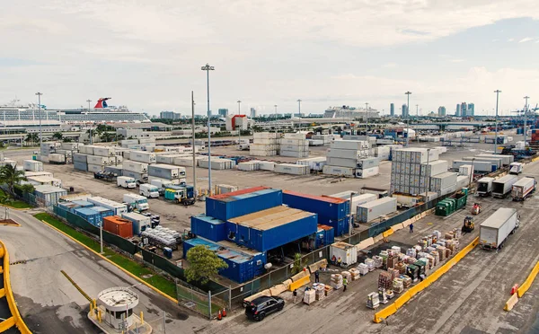 Miami Verenigde Staten November 2015 Maritieme Haven Terminal Met Cargo — Stockfoto