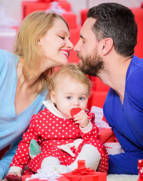 Family celebrate their love. Romantic couple in love and baby girl. Valentines day concept. Together on valentines day. Lovely family celebrating valentines day. Happy be parents. Perfect celebration