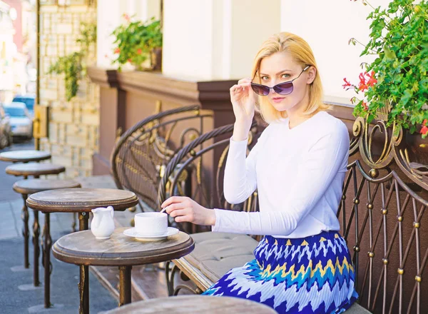 Are you kidding me. Woman drink coffee cafe terrace urban background defocused. Girl cafe drink coffee waiting waitress. Restaurant service standards. Ways get best from staff. Cafe service fails