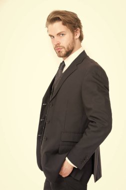 İşadamı veya siyah ceketli ceo.