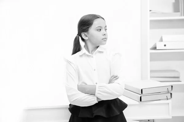 Inspiration concept. Little girl wait for inspiration. Source of inspiration. Find inspiration for daily study — Stock Photo, Image