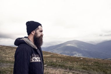 adam hipster veya sakal ve bıyık adam