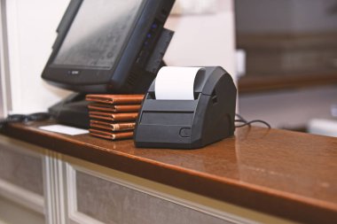 Elektronik finans ve alışveriş kavramı. Sensör monitör