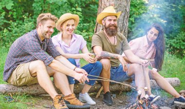 Kavurma Marshmallow Barbekü. Arkadaşlar hafta sonu Barbekü ormandaki tadını çıkarın. Arkadaşlarım boş zaman hafta sonu zammı Barbekü Orman Doğa arka plan harcamak. Şirket arkadaşlar piknik ya da barbekü şenlik ateşi yakın