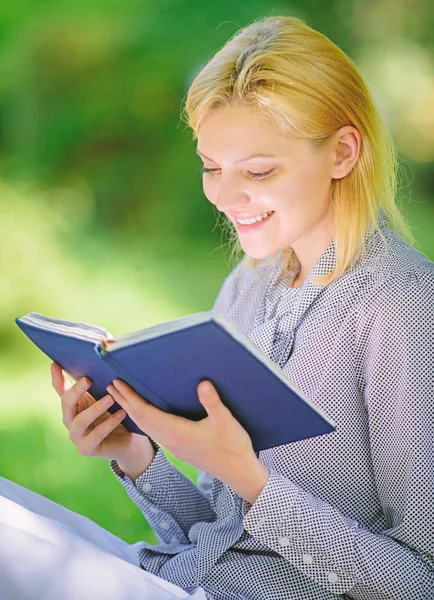 Female literature. Relax leisure an hobby concept. Best self help books for women. Books every girl should read. Girl interested sit park read book nature background. Reading inspiring books