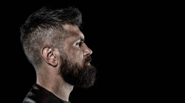 Bearded man. Mature hipster with beard. Male fashion. brutal caucasian hipster with moustache. Facial care. serious man. Cool and sexy. Confident in his style. Hip and stylish. copy space — Stock Photo, Image