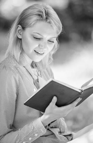 Best self help books for women. Books every girl should read. Girl interested sit park read book nature background. Reading inspiring books. Female literature. Relax leisure an hobby concept