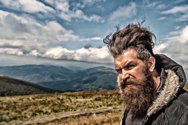 adam hipster veya sakal ve bıyık adam