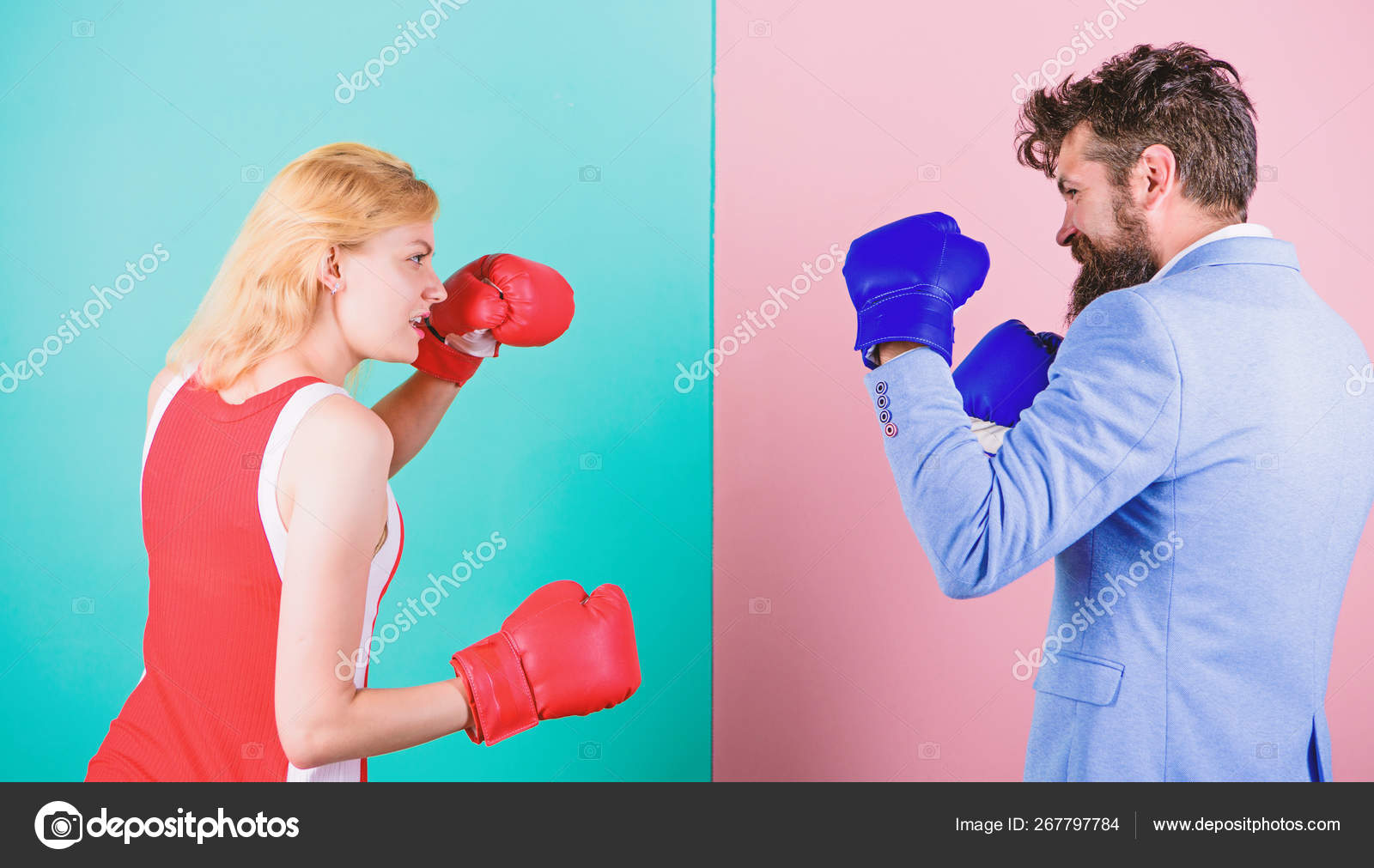 Женщины против мужчин. Девушка против мужика. Девочка против мужчины. Иллюстрации в стиле комиксов. Женщины против мужчин.