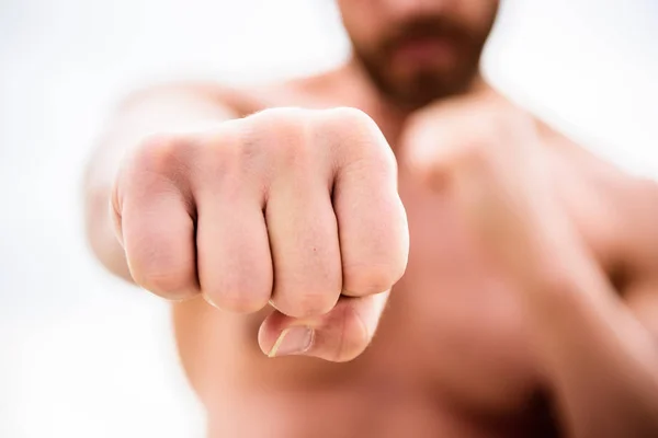 Fist punch. knockout and energy. Sport is our life. no pain no gain. Great progress. success and prigress. strong man punch with huge power. absolute winner — Stock Photo, Image