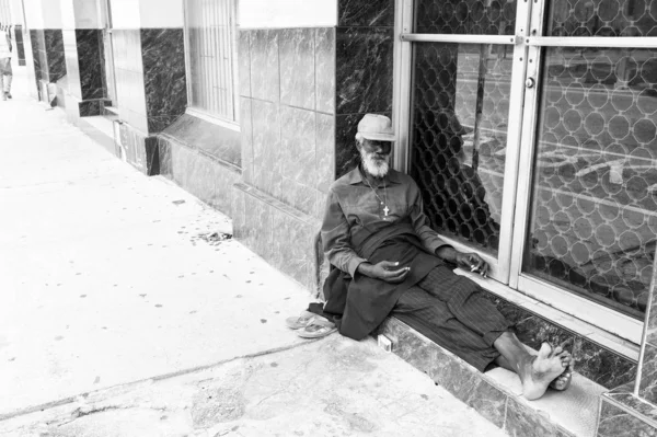 African American old homeless man — Stock Photo, Image