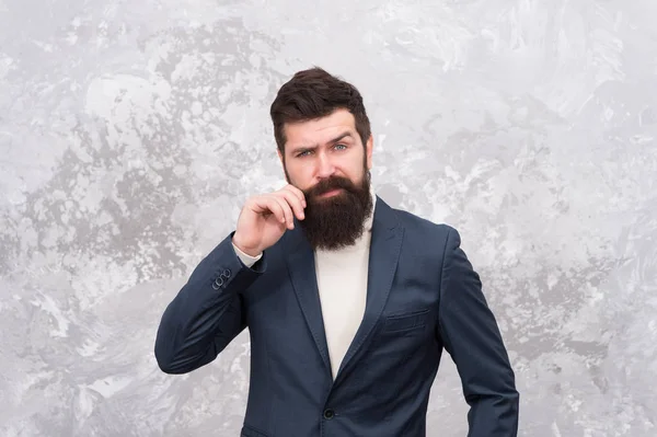 Modern life. Brutal bearded hipster in formal suit. Male fashion model. Mature businessman. elegant man with beard. Tailor or fashion designer. Working hard to achieve best results. Perfect style — Stock Photo, Image