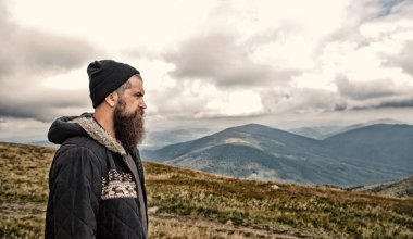 adam hipster veya sakal ve bıyık adam