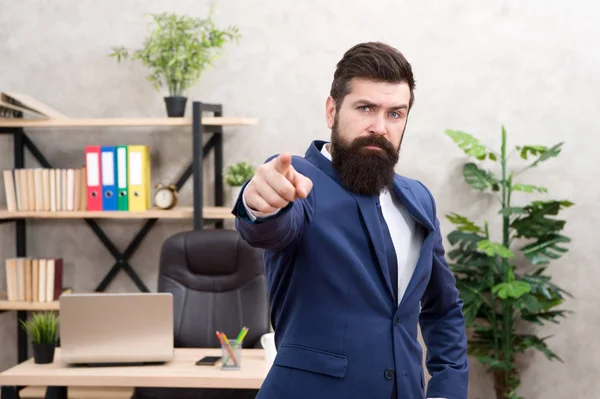 Welcome team member. Recruiter professional occupation. HR manager. Man bearded manager recruiter in office. Recruiter career. Human resources. Hiring concept. Recruitment department. Job interview — Stock Photo, Image