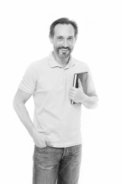 Zeki ve yakışıklı. Olgun öğrencinin okula geri. Üst düzey iş koç holding kitap. Yaşlı işadamı iş okulda okuyor. Sakallı adam okuma kitabı