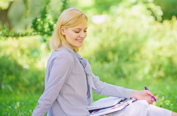 Remote job concept. Managing business remote outdoors. Woman with laptop sit grass meadow. Best jobs to work remotely. Stay free with remote job. Business lady freelance work outdoors