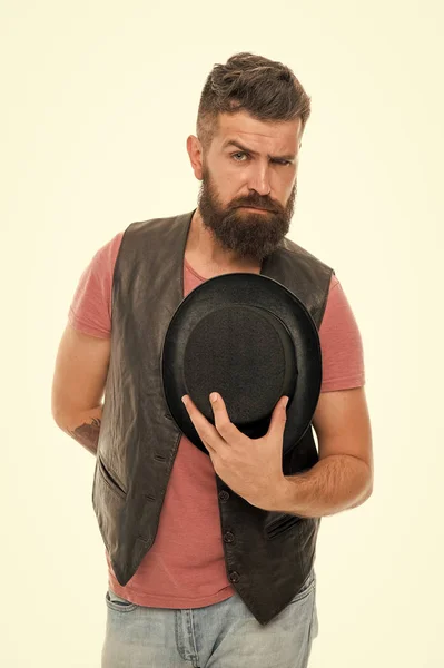 Want some magic trick. Illusionist trick performance concept. Circus magic trick performance. Illusionist circus worker. Applause great artist. Man bearded strict illusionist. Fun with illusionist