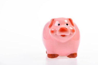 para tasarrufu. gelir yönetimi. mali sorun. Bütçe Planlama. beyaz üzerinde izole kumbara. alanı kopyalayın. Piggybank ve para. bir oyuncak domuz kumbara şeklinde yatırımlar. Dinlenmek için zaman