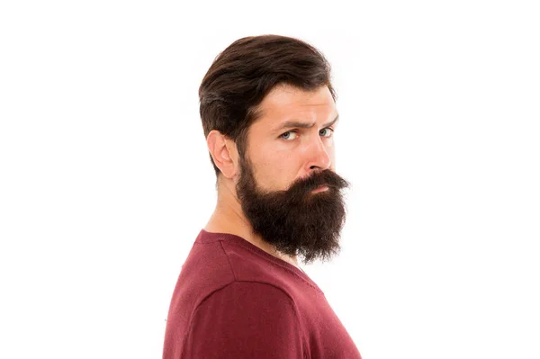 Aby rozwijać niesamowitą brodę, po prostu odłożyć maszynki do golenia i trymer i poczekać. Po prostu wymagane, aby nie golić. Włosy zarostu rosną w różnym tempie. Człowiek z długą brodą i wąsy białym tle białe — Zdjęcie stockowe