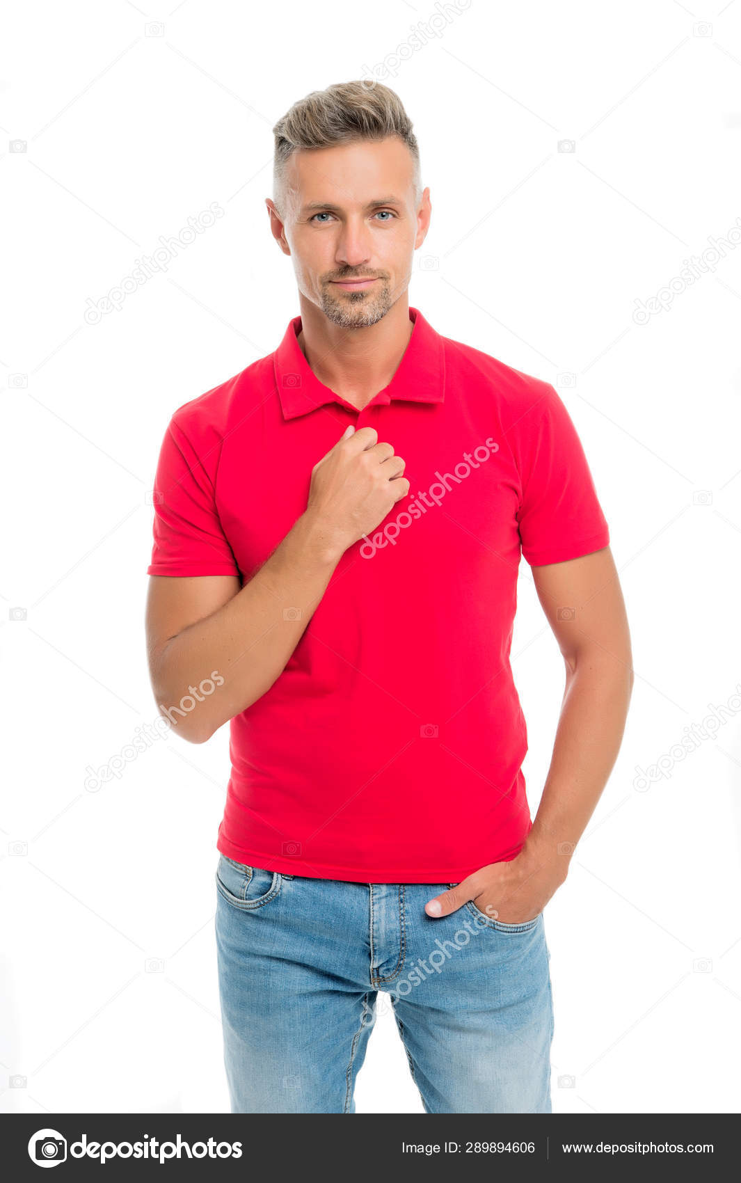 men red shirt outfit