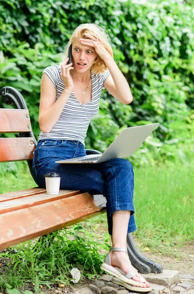 Pretty woman drinking takeaway coffee. summer online. Morning chart. girl drink coffee to go. Relax in park. modern woman with computer outdoor. girl work on laptop. Study and education