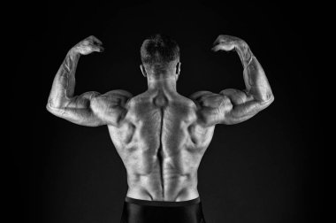 Mükemmel şekli gurur duyuyoruz. Vücut geliştirmeci kavramı. Sağlıklı ve güçlü. Maço yakışıklı ve kaslı gövdeli. Erkeklik ve spor. Kendini geliştir. Erkek kaslı atlet. Çekici adam kaslı vücut