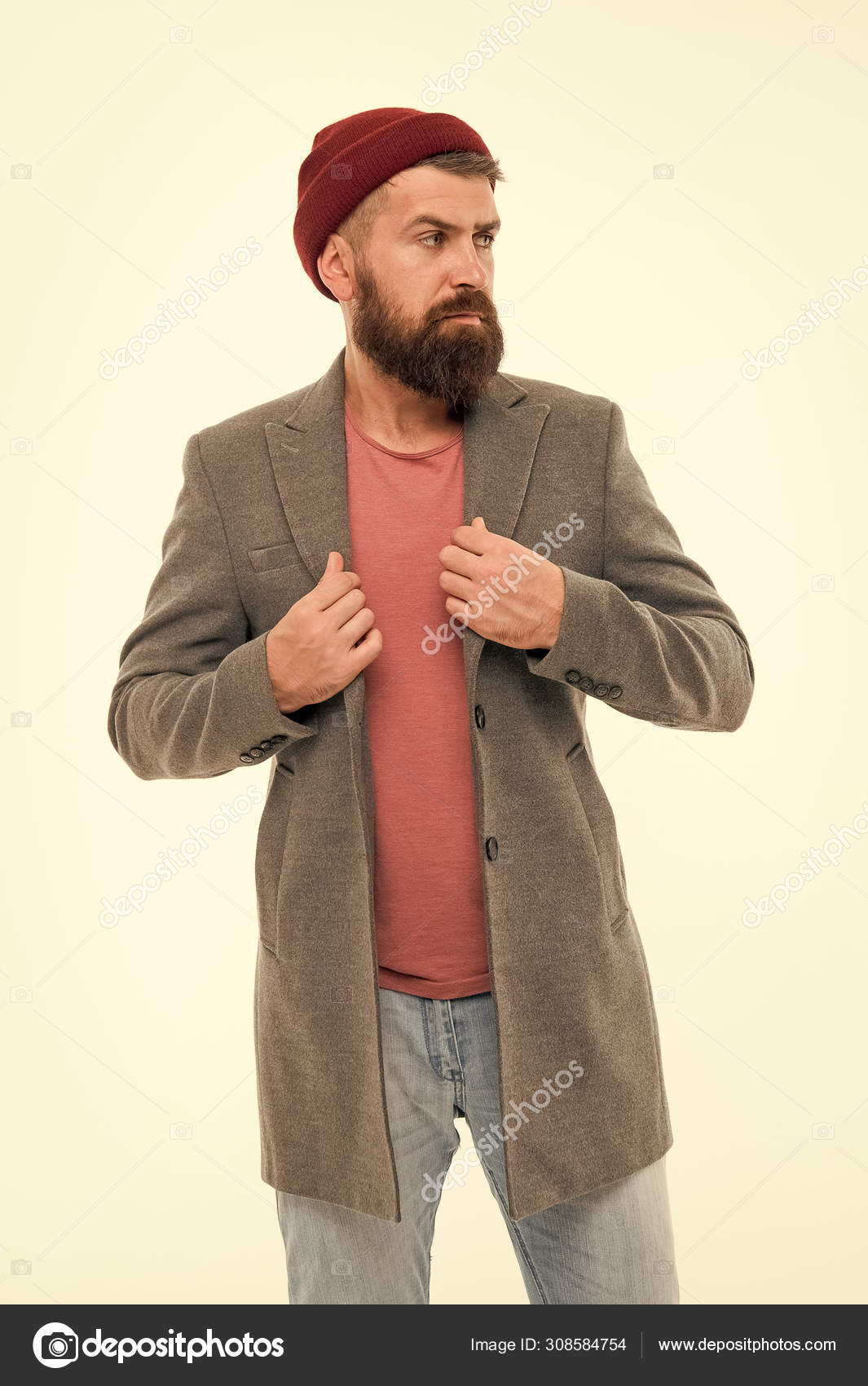 Traje masculino moderno. Traje Hipster. Elegante atuendo casual. Ropa de hombre y de moda