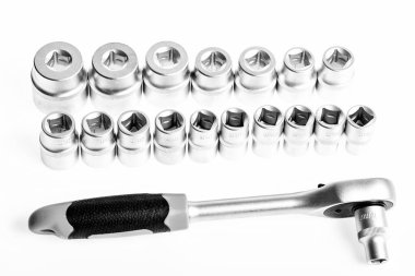 Soket anahtarı somun ratchet yakın için pzt. Ratchet Anahtarı. Ratchet aracı. Çelik kaymadan sıkıca tutun hiçbir kızak dişli kolu yaptı. Evrensel soket setleri. Ulaşılması zor yerlerde kullanılabilir