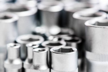 Krom mekanik araçları ayarlayın. Dükkan soket setleri el aletleri. Çok çeşitli metrik soketler. Gelişmiş kaliteli krom vanadyum çelikten yapılmıştır. Mukavemet dayanıklılığı ve korozyon koruması. Onarım için araçlar