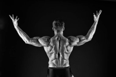 Maço yakışıklı ve kaslı gövdeli. Erkeklik ve spor. Kendini geliştir. Erkek kaslı atlet. Çekici adam kaslı vücut. Mükemmel şekli gurur duyuyoruz. Vücut geliştirmeci kavramı. Sağlıklı ve güçlü