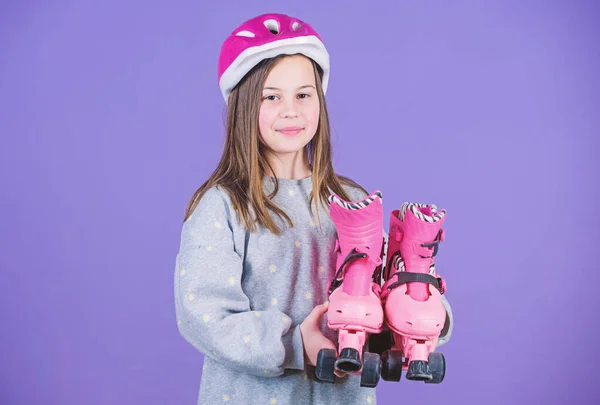 Happy child with roller skates. race workout of teen girl. Roller skating activity. Fitness health and energy. Freestyle. Sport success. Sporty legs. ready to roller skating. roller skating skills