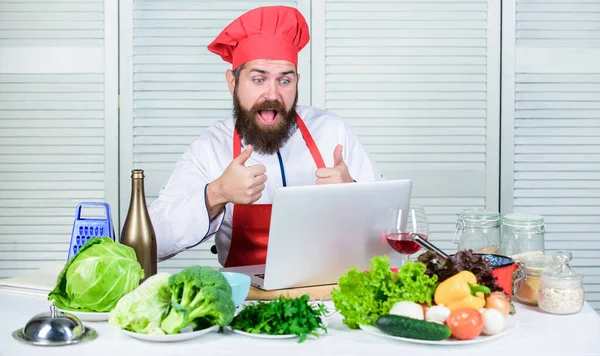 Having crazy day. Cuisine culinary. Vitamin. Happy bearded man. chef recipe. Healthy food cooking. Mature hipster with beard. Vegetarian salad with fresh vegetables. Dieting organic food