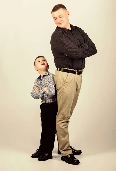 Family day. childhood. parenting. fathers day. happy child with father. business partner. father and son in business suit. little boy with dad businessman. fathers day. fathers day concept — Stock Photo, Image
