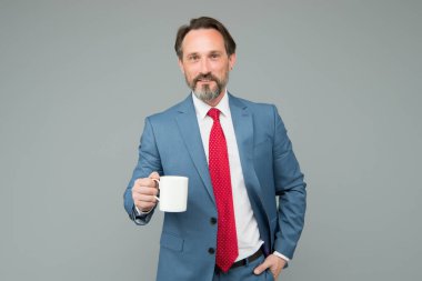 Başarılı bir banka çalışanı sabah kahvesi içer. İş yemeği yiyordum. Çay fincanlı avukat. İş adamı öğle yemeği molasında. Patron taze içecekten ilham aldı. Olgun patron enerjiye ihtiyaç duyar