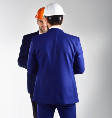 Girişimci ve mühendis. İnşaat, iş adamları, tasarım konsepti.