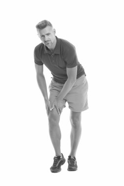 Ah dizim. Eklem bakımı. Diz ağrısı olan olgun bir sporcu. İnsanlar acıdan muzdarip. Sağlık problemi. Spor sakatlığı. Tıbbi yardım terapisi. Spor ve spor. Eklem yaralanması. Ani yaralanma