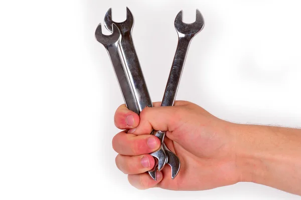 Equipamento Spanner feito de metal. Conjunto de ferramentas de chave inglesa — Fotografia de Stock