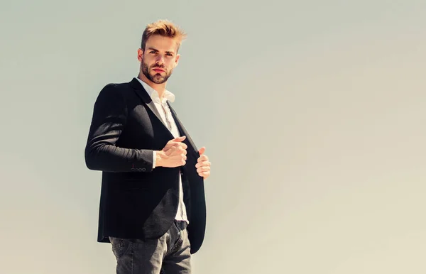 Welcome on board. formal male fashion. modern lifestyle. sexy macho man. male grooming. confident businessman. Handsome man fashion model. Bearded guy business style. success concept. realtor agency