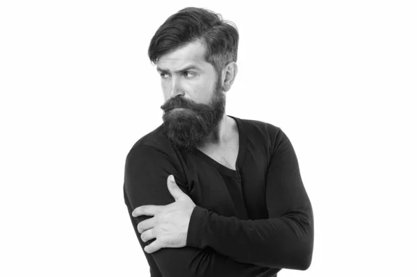 Sinto-me casual. Hipster maduro barbudo. outono moda masculina. homem brutal após cabeleireiro ou barbeiro. Manter o olhar masculino. Homem com barba na cara sem barba. Estilo de rua. estilo de vida moderno — Fotografia de Stock