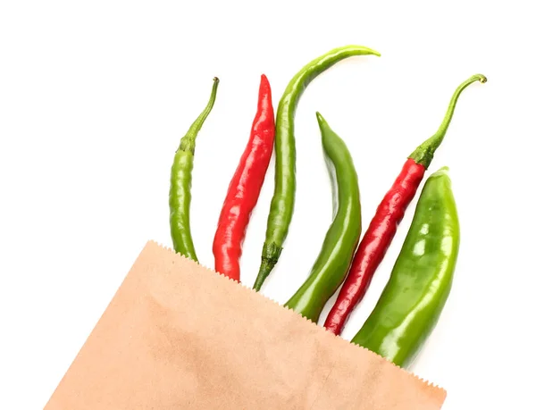 Set de chiles en bolsa aislada en blanco — Foto de Stock