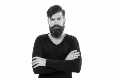 Beyaz arka planda sakalı olan vahşi bir hippi. Sakallı adam bıyık şeklinde. Kafkas sakallı adam boşluğu kopyalıyor. Yüz kılları. Erkekler için çeşitli sakallar. Sakalını düzgün tut.