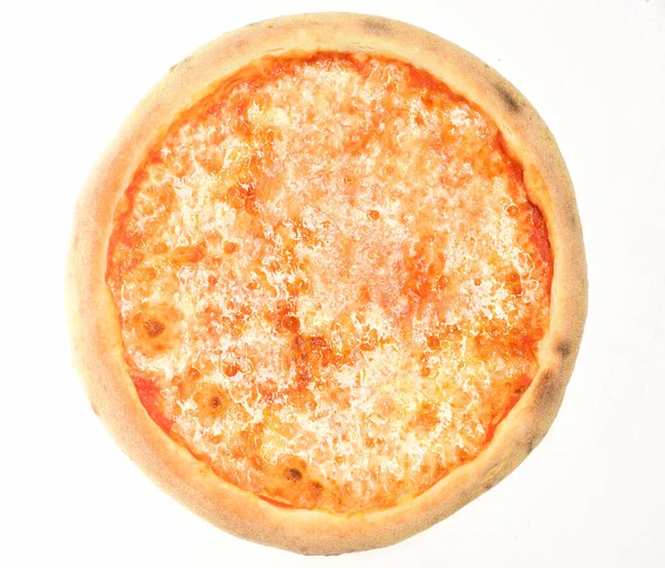 Entrega e conceito tradicional de cozinha italiana. Pizza com molho vermelho — Fotografia de Stock