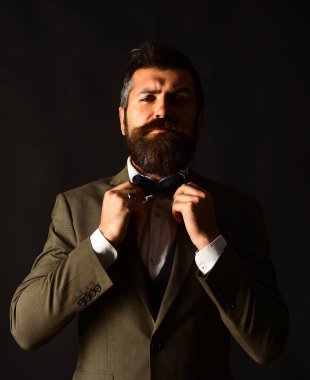 İş ve klasik tarz konsept. Yönetici ya da konuşmacı