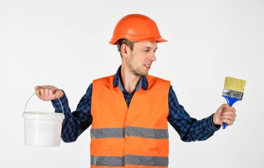 Boyama aletli işçi ressam, kolay yenileme konsepti