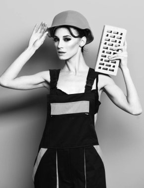 Mavi stüdyo geçmişinde çok tatlı seksi bir müteahhit kız.