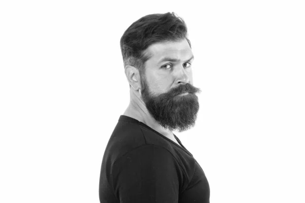 Retrato masculino. Te verás descuidado mientras esperas a que crezca la barba. Ten paciencia para mantener la barba intacta. Aspecto hipster. Moda de barba. Hombre barbudo hipster elegante bigote. Consejos mantener la barba —  Fotos de Stock