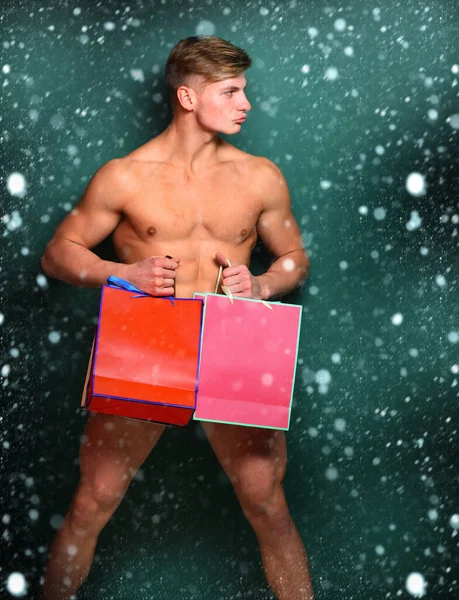 Pohledný macho santa muž — Stock fotografie