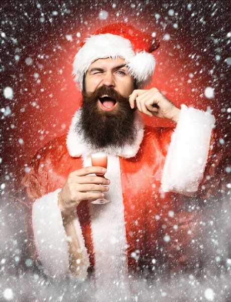 Stilig skäggig jultomte man — Stockfoto