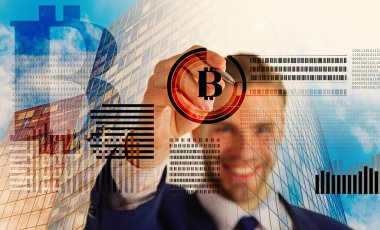 Bitcoin cüzdanı yarat. Madencilik kripto para birimi bitcoin. Block 'u çöz ve kar kazan. Engelleme teknolojisi. Madencilik bitcoin. Geleceğin dijital para bitcoin 'i. Sanal ekran dünyası grafikleri ile etkileşim