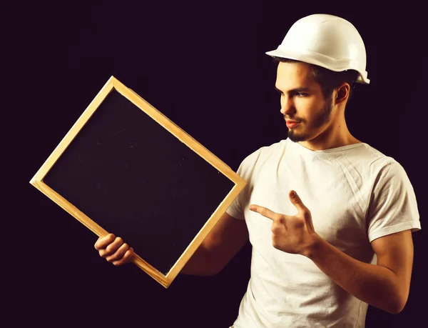 Serious handsome bearded foreman — Stock Photo, Image